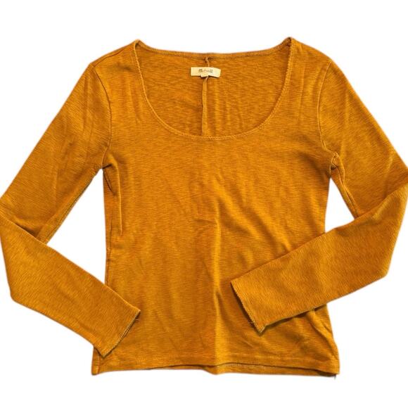 Madewell Small S Mustard Yellow Top - Picture 2 of 3